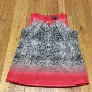 Dana Buchman Sleeveless Orange & Brown Top